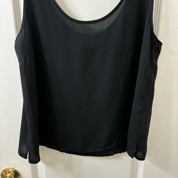 Forever 21 Black Sheer Boxy Tank Top Cropped Scoop Neck Women's M - Picture 7 of 10